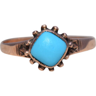 The Desert Bloom: Turquoise Ring in Rose Gold