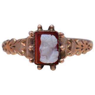 SOLD - The Rosette Cameo: Antique Cameo Ring in Rose Gold