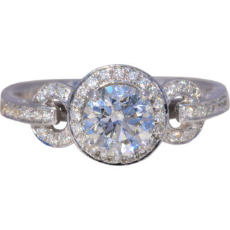 The Valina Radiance: Diamond Halo Ring in White Gold