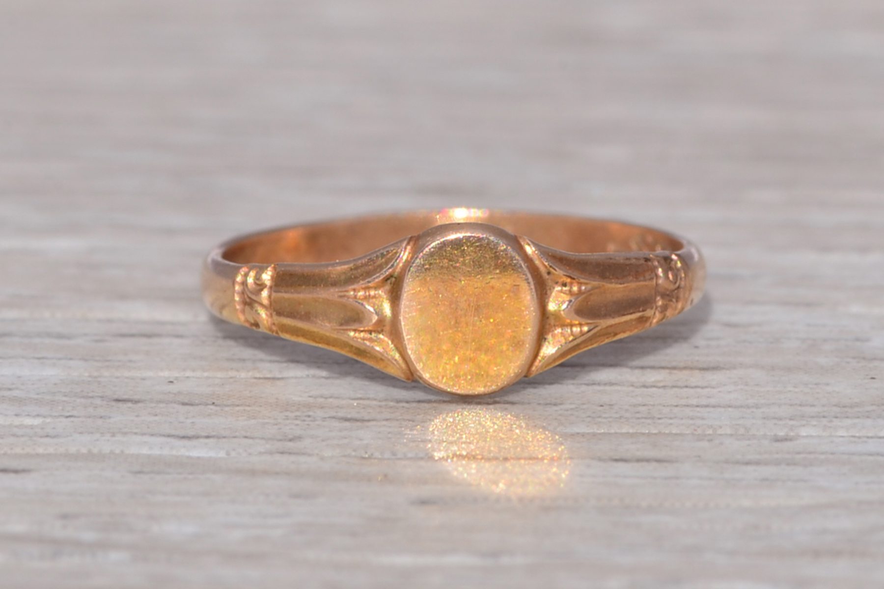 SOLD - The Petite Heirloom: Baby Signet Ring in Yellow Gold - Image 2