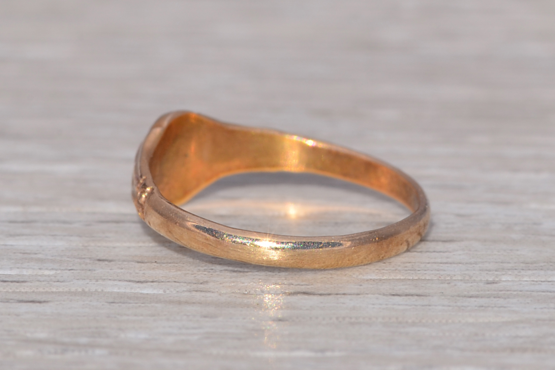 SOLD - The Petite Heirloom: Baby Signet Ring in Yellow Gold - Image 4