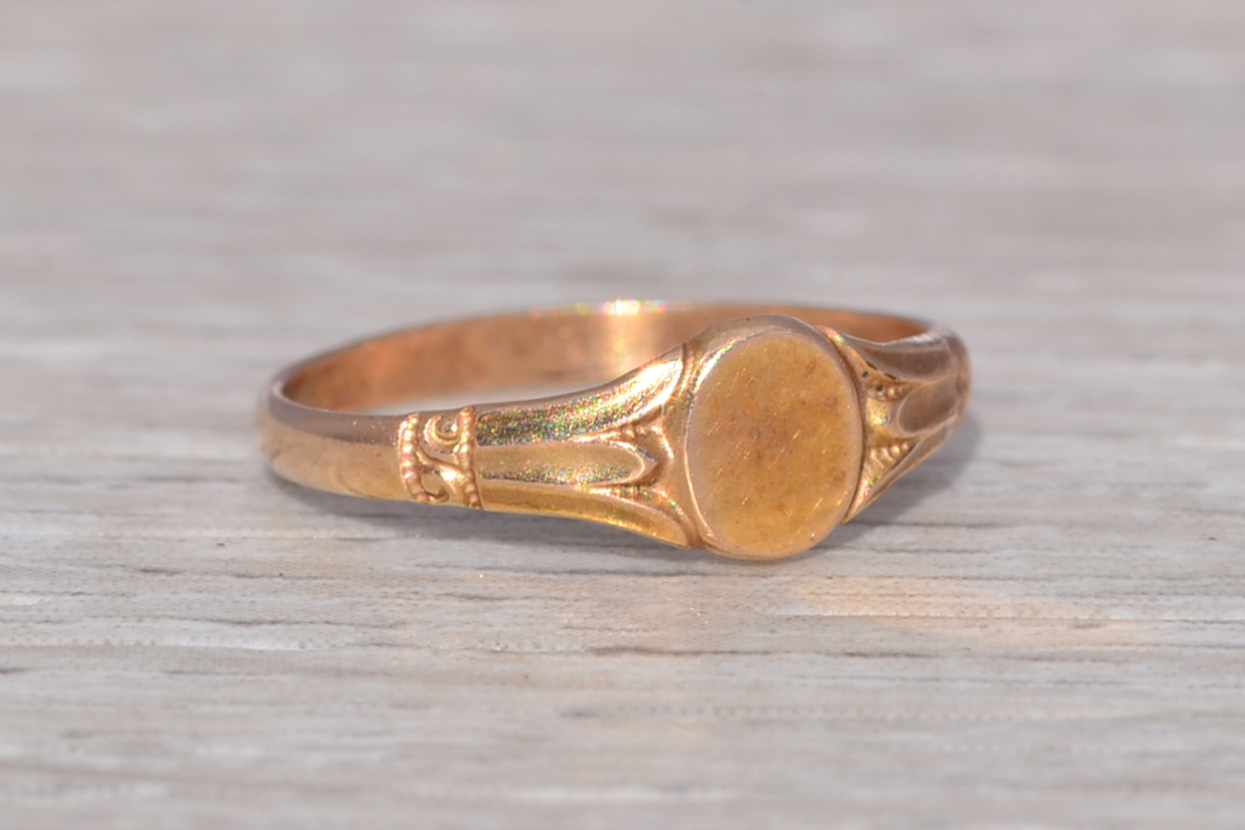 SOLD - The Petite Heirloom: Baby Signet Ring in Yellow Gold - Image 6