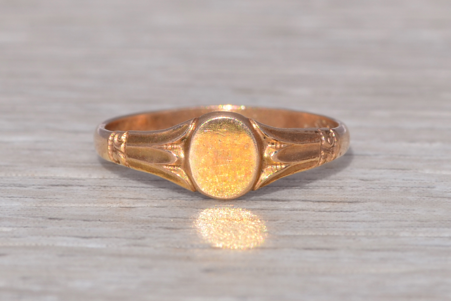 SOLD - The Petite Heirloom: Baby Signet Ring in Yellow Gold - Image 7