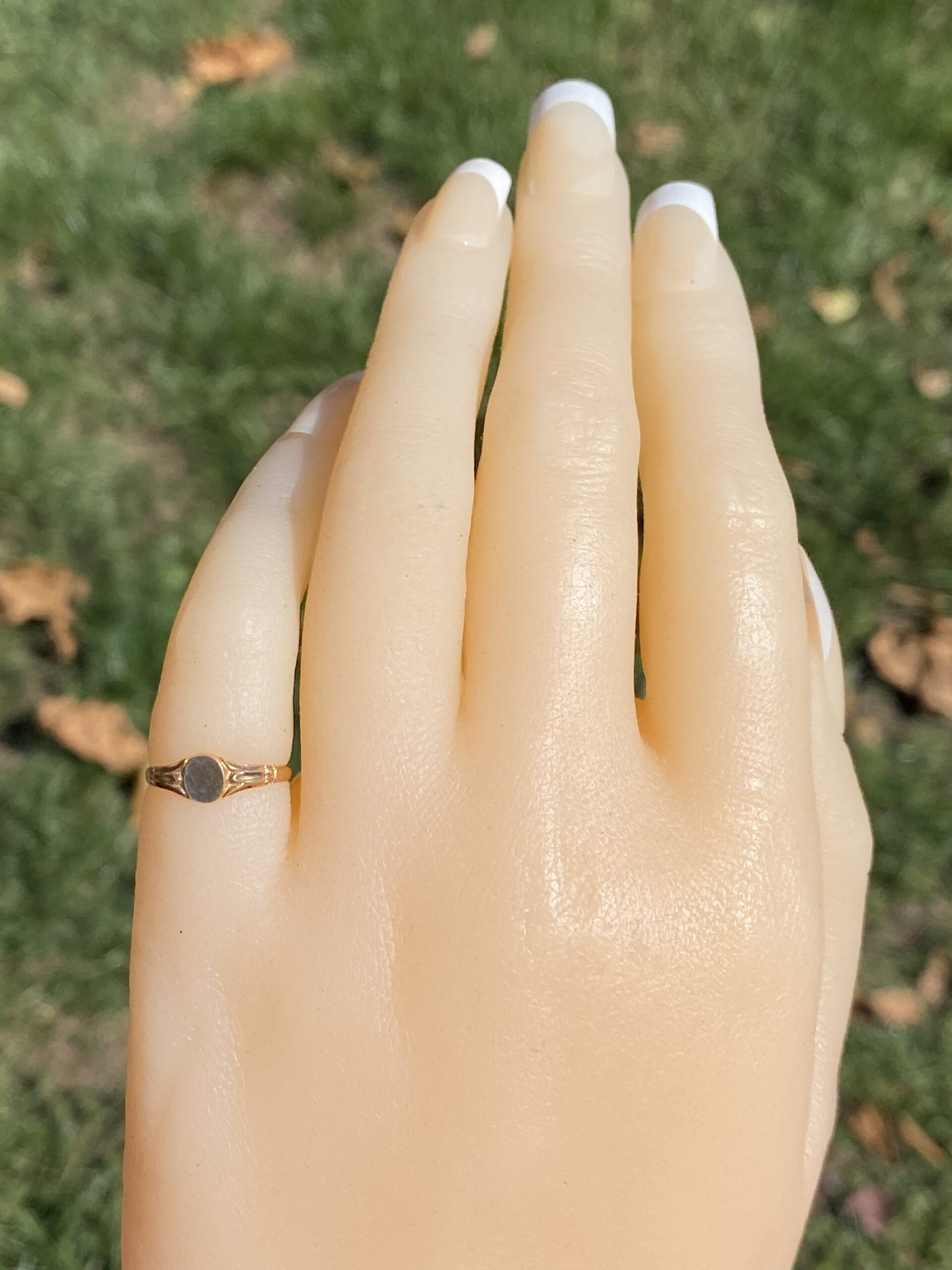 SOLD - The Petite Heirloom: Baby Signet Ring in Yellow Gold - Image 8