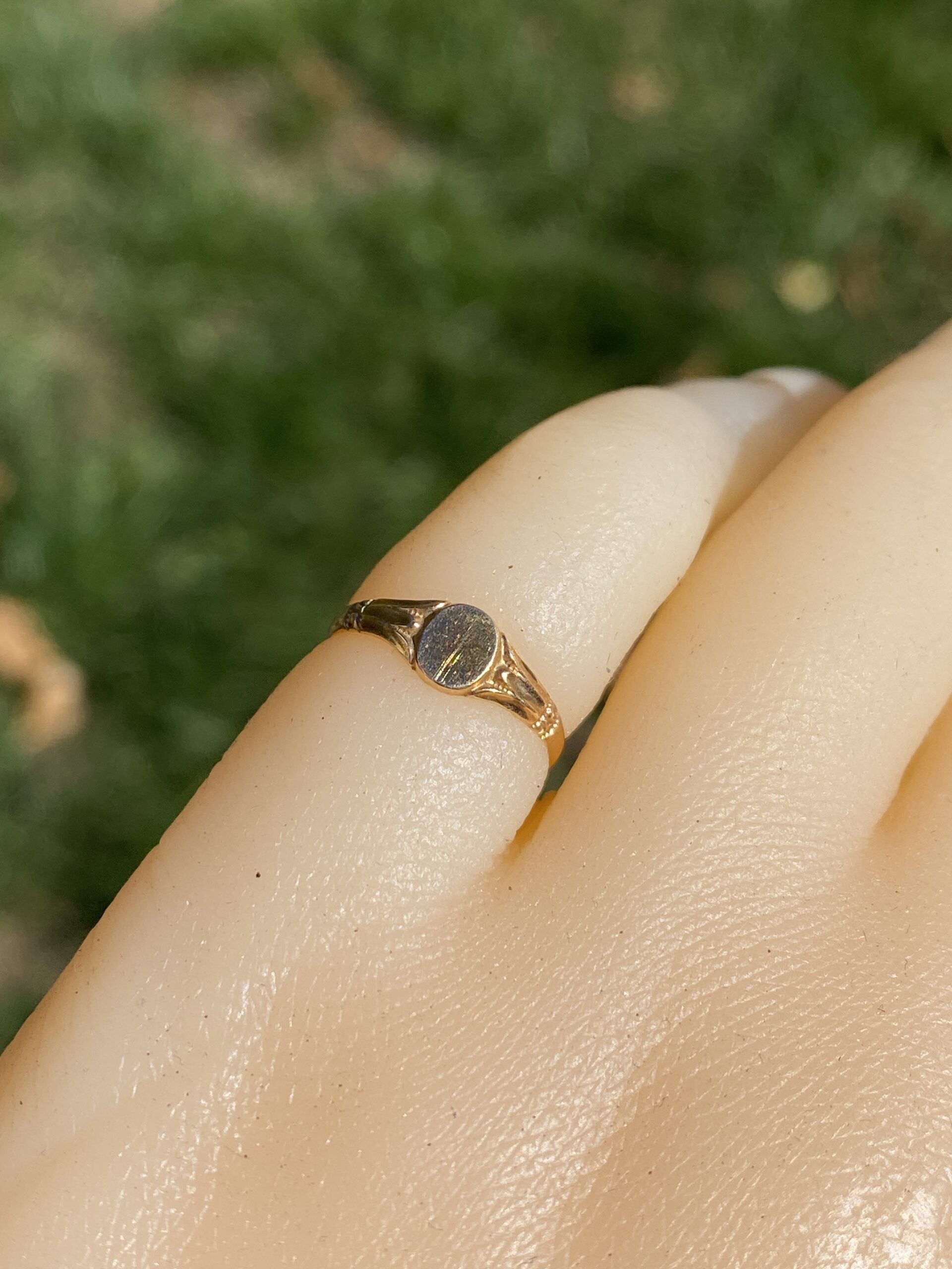 SOLD - The Petite Heirloom: Baby Signet Ring in Yellow Gold - Image 10