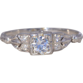 The Deco Grace: Old European Cut Diamond Ring in Platinum