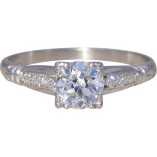 The Art Deco Brilliance: Old European Cut Diamond Ring in Platinum