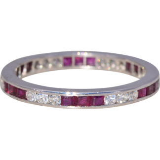 SOLD - The Ruby Elegance: Ruby and Diamond Eternity Band in Platinum