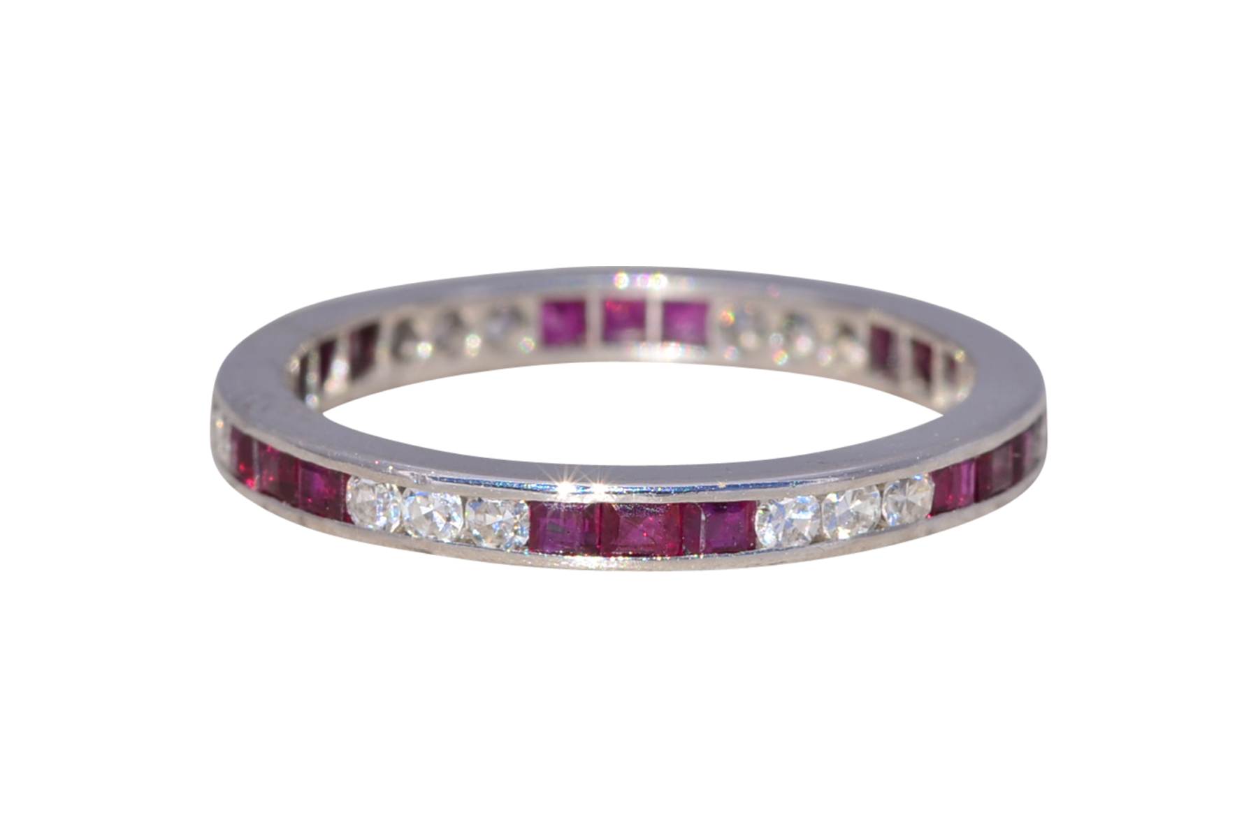 SOLD - The Ruby Elegance: Ruby and Diamond Eternity Band in Platinum