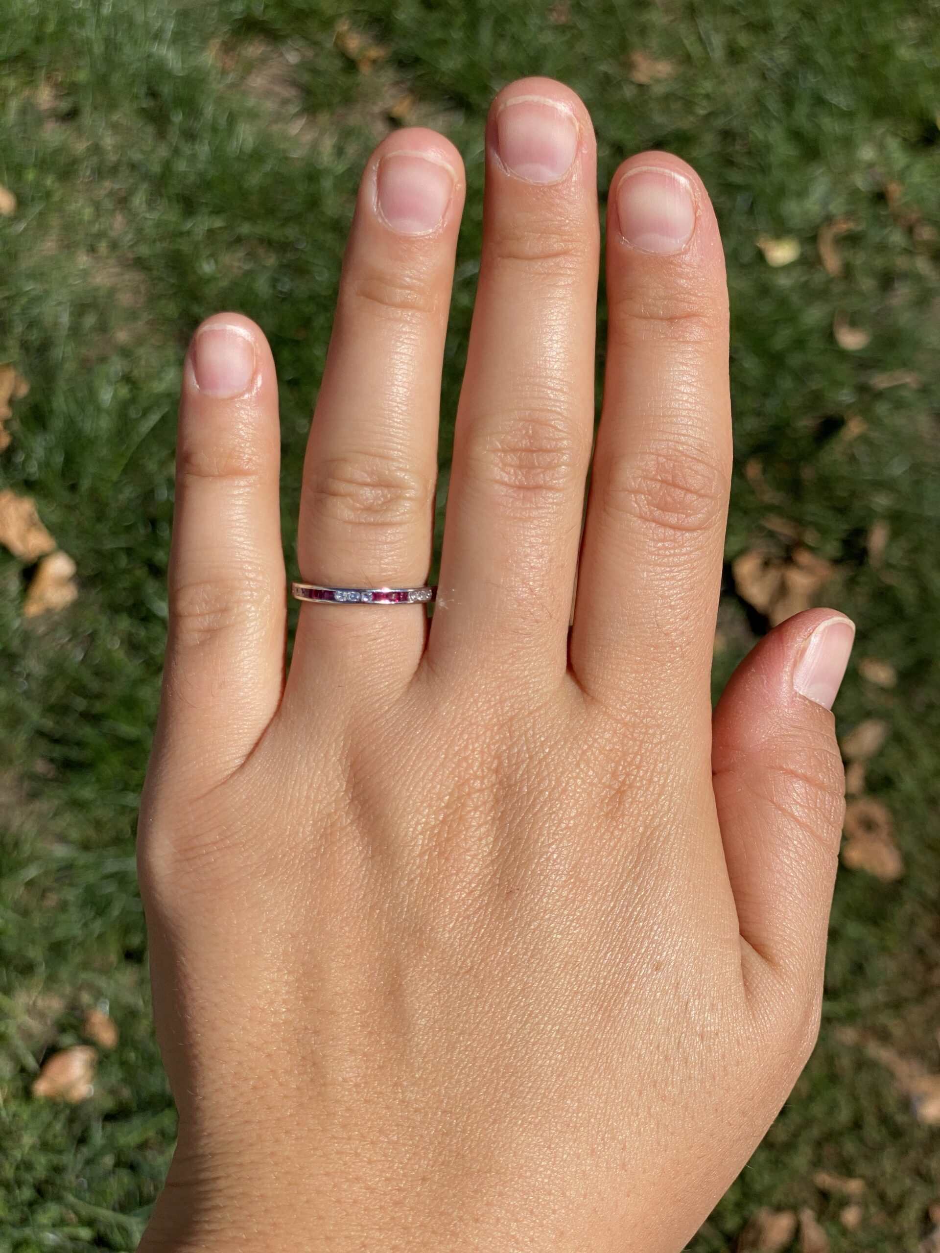 SOLD - The Ruby Elegance: Ruby and Diamond Eternity Band in Platinum - Image 6
