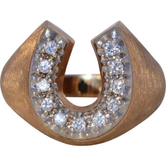 SOLD - The Aurelius Crest: Signed Natural Diamond Men’s Ring in Two-Tone Gold