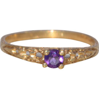 The Petite Violet: Amethyst Ring in Yellow Gold