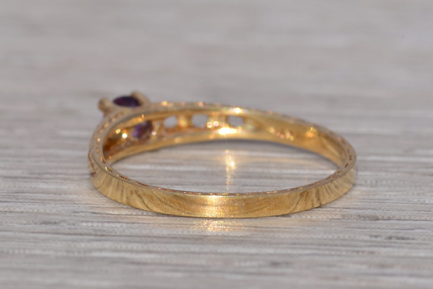 The Petite Violet: Amethyst Ring in Yellow Gold - Image 5