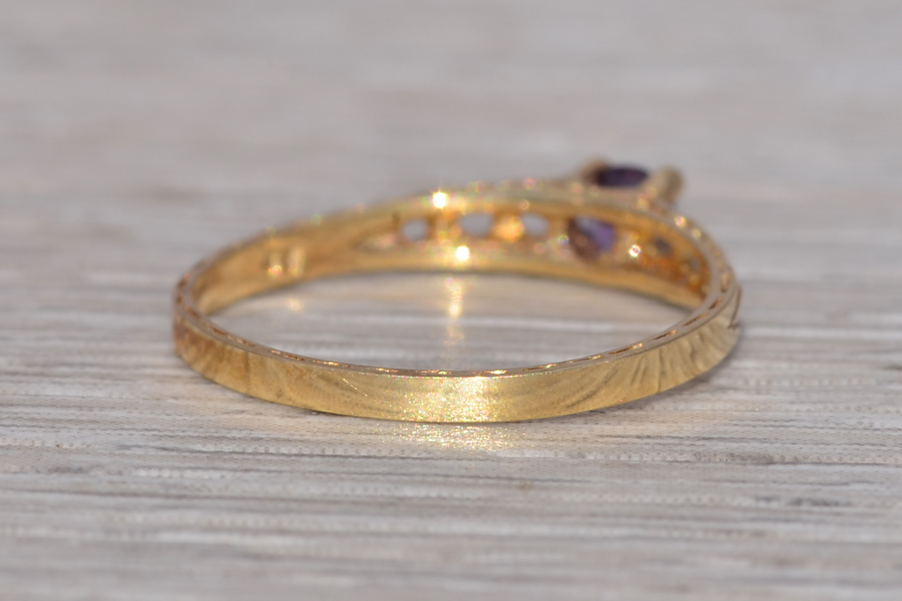 The Petite Violet: Amethyst Ring in Yellow Gold - Image 6