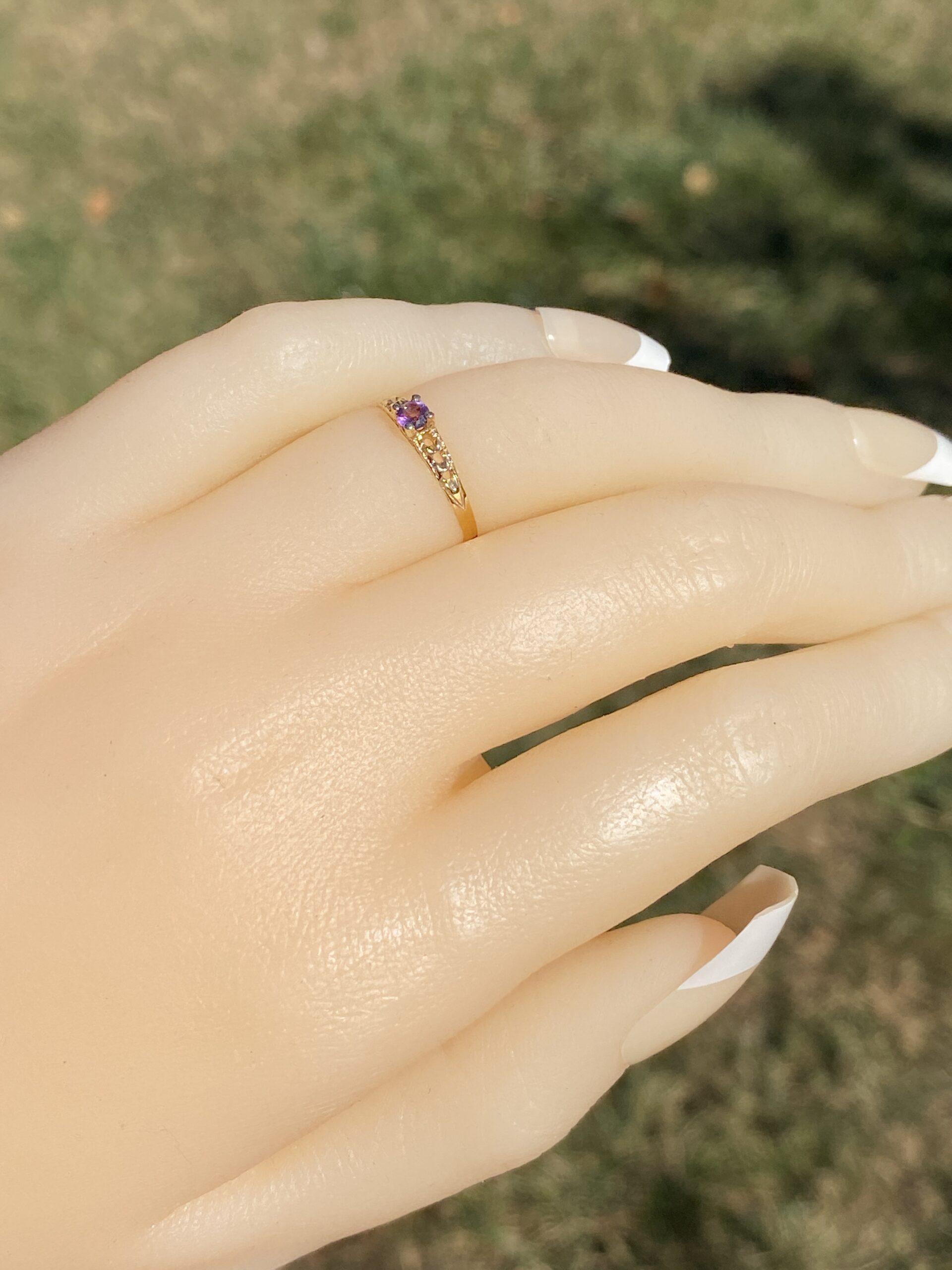 The Petite Violet: Amethyst Ring in Yellow Gold - Image 10