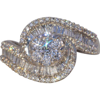 The Radiant Embrace: Natural Diamond Engagement Ring in White Gold