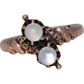The Lunar Twin: Moonstone Ring in Rose Gold