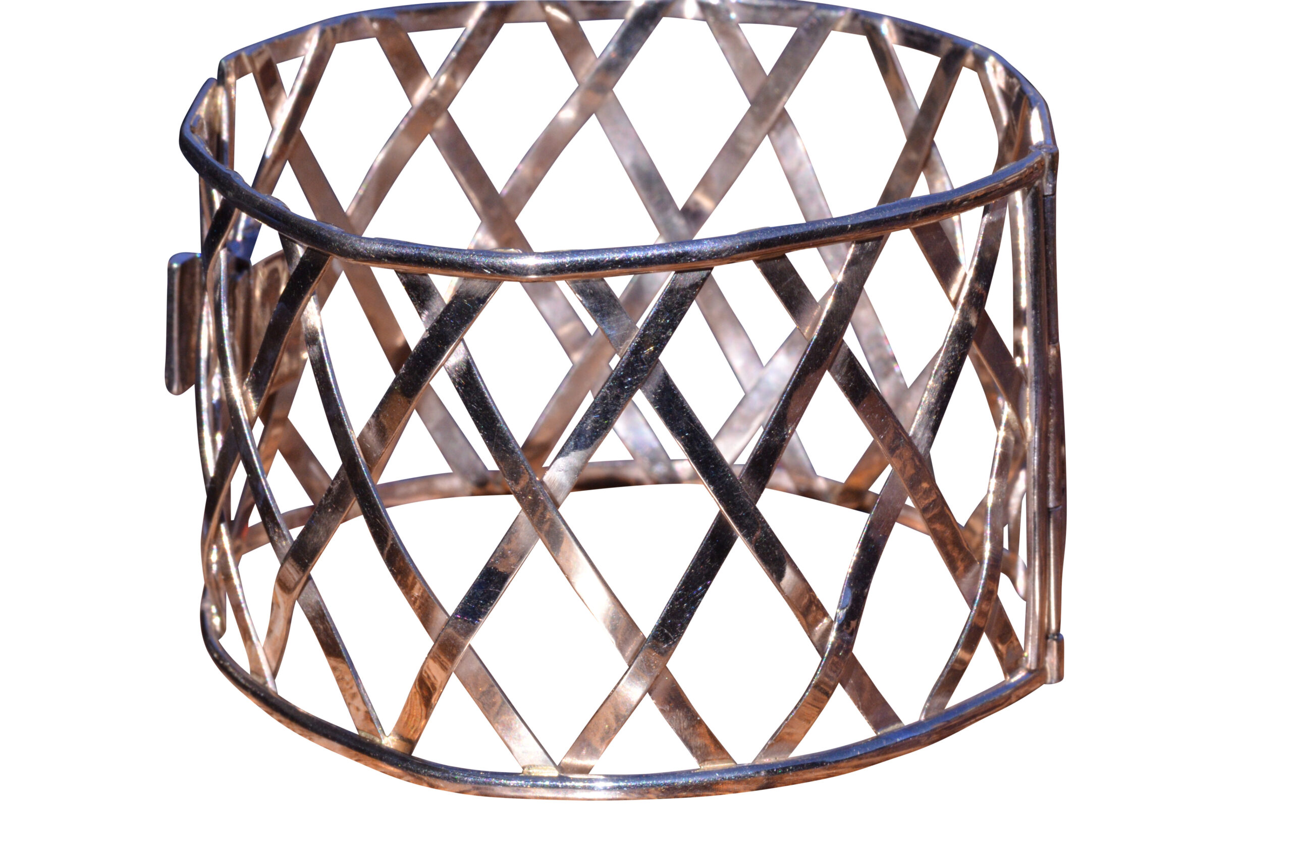 SOLD - The Dorchester: Handmade Woven White Gold English Bangle Bracelet