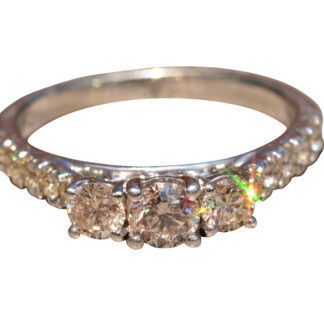 The Blackwell:  White Gold Three Stone Style Engagement Ring