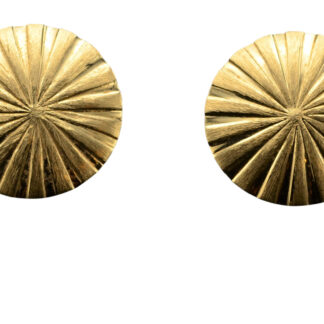 SOLD - The Wilmington:  Vintage Yellow Gold Sand Dollar Type Earrings