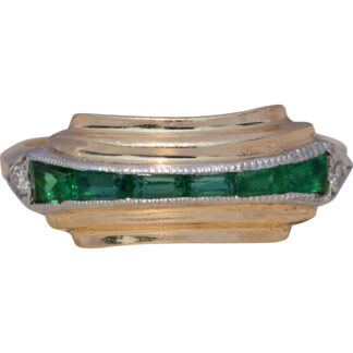 SOLD - The Emerald Elegance: Retro Era Emerald and Diamond Ring