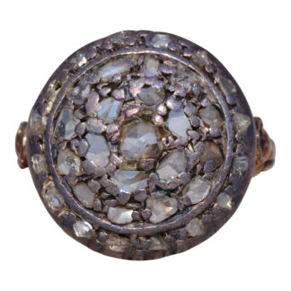 The Georgian Mosaic: Rose Cut Diamond Ring in Yellow Gold and Silver