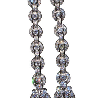 The Santa Rosa:  Outstanding Antique Platinum Diamond Dangler Earrings