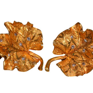 SOLD - The Leaves: Graceful Leaf earrings with Diamonds