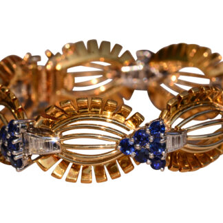 The Kempsey: Retro Era Tiffany and Company Sapphire and Diamond Bracelet