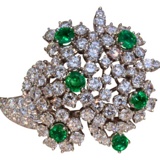 The  Pont Rouge: Outstanding Antique Emerald and Diamond Brooch by Tiffany and Company