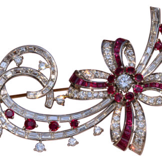 SOLD - The Val-Belair: Outstanding Tiffany and Company Natural Ruby and Diamond Brooch