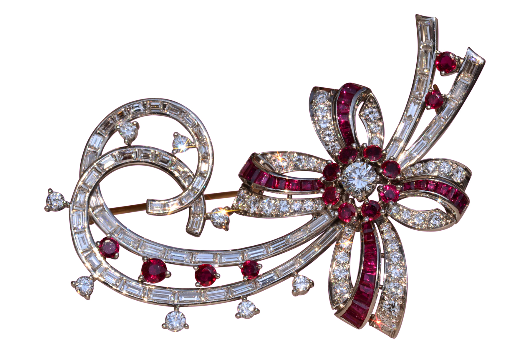 SOLD - The Val-Belair: Outstanding Tiffany and Company Natural Ruby and Diamond Brooch