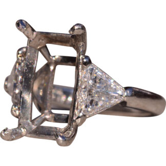 Vintage Platinum Three Stone Mounting with Diamonds
