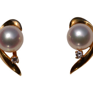 SOLD - The 157th Street:  Vintage Mikimoto Earrings in Yellow Gold