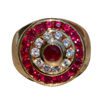 SOLD - The Dawson:  Gentleman's Ruby & Diamond Ring