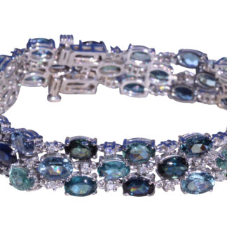 SOLD - The Bryn Mawr:  Multicolor Tourmaline & Diamond Bracelet