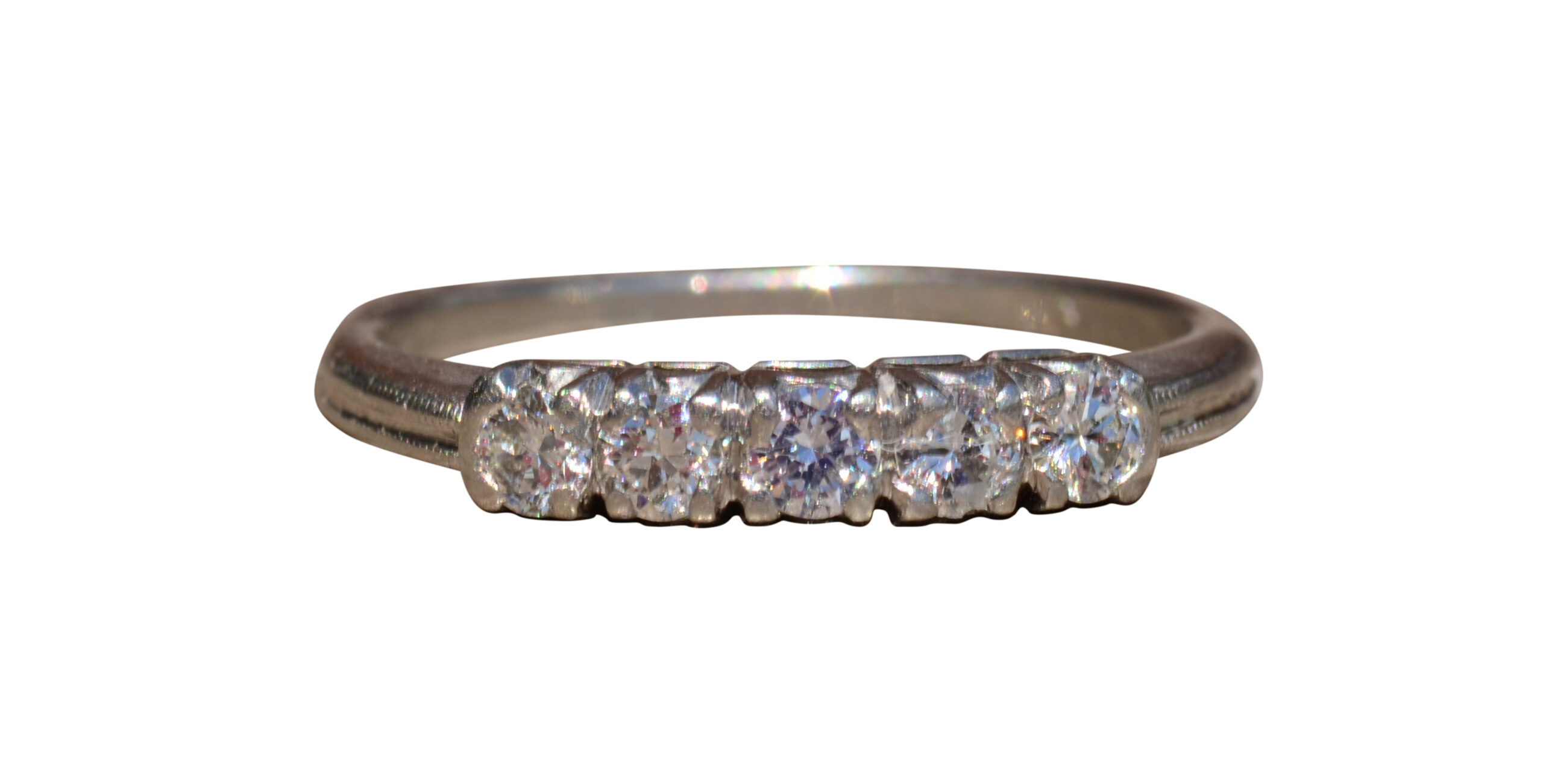SOLD - The Yardley: Platinum & Diamond Band set with Diamonds