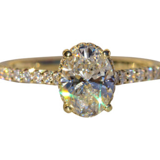 SOLD - The Kintail:  Ladies Signed 1.30 CT Oval Diamond Engagement Ring in 14K Gold