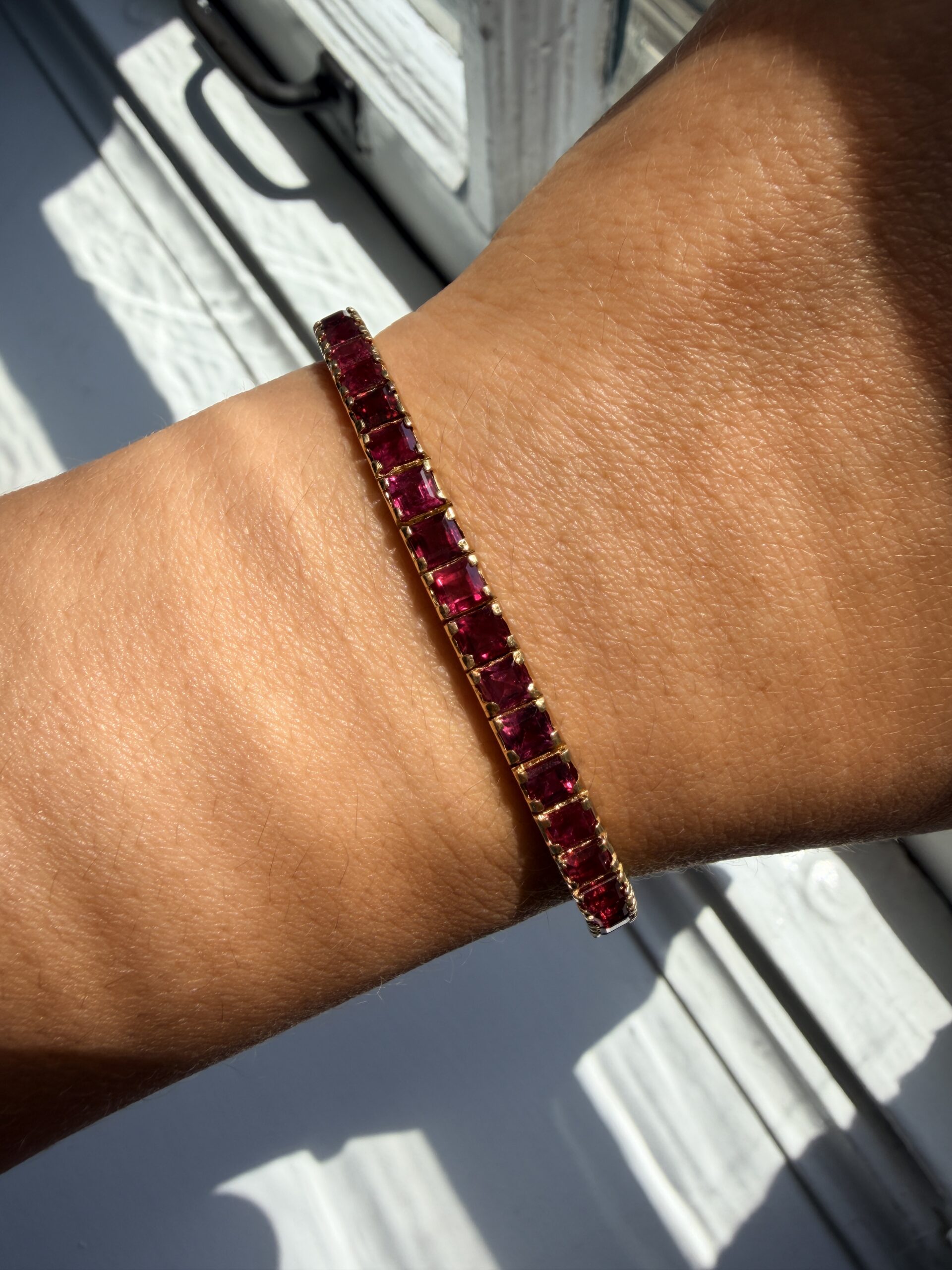 The Michele: 18K Yellow Gold Ruby Tennis Bracelet - Image 2