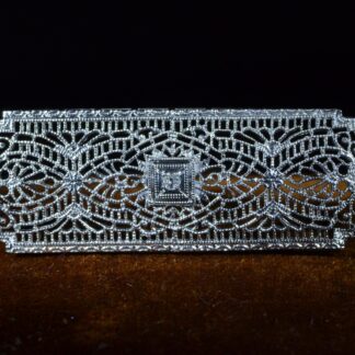 The Lancaster:  Antique Filigree Pendant & Brooch Combination Set With Diamond