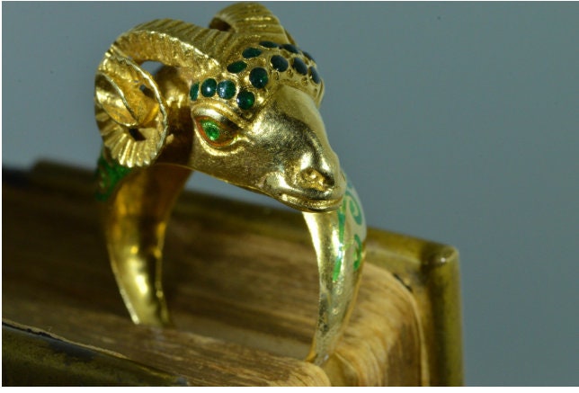SOLD - The Penn Yan: Vintage Lalounis Rams Head Ring - Image 2