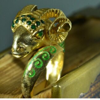 SOLD - The Penn Yan:  Vintage Lalounis Rams Head Ring