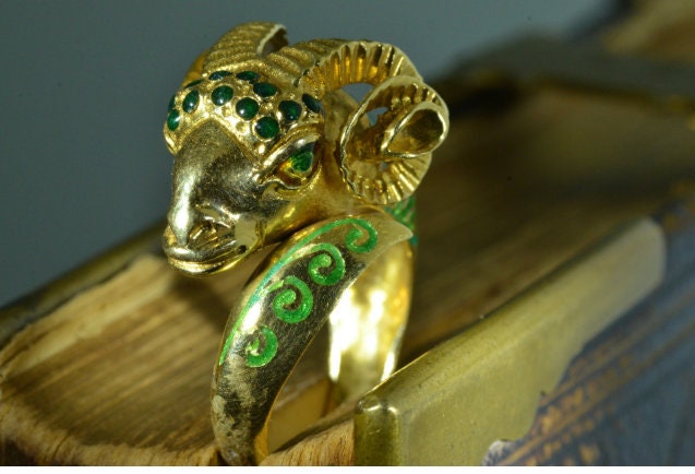 SOLD - The Penn Yan: Vintage Lalounis Rams Head Ring