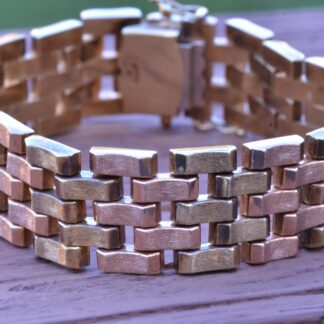 The Pacific:  Vintage 1960's Rose Gold & Yellow Gold Brushed Bracelet