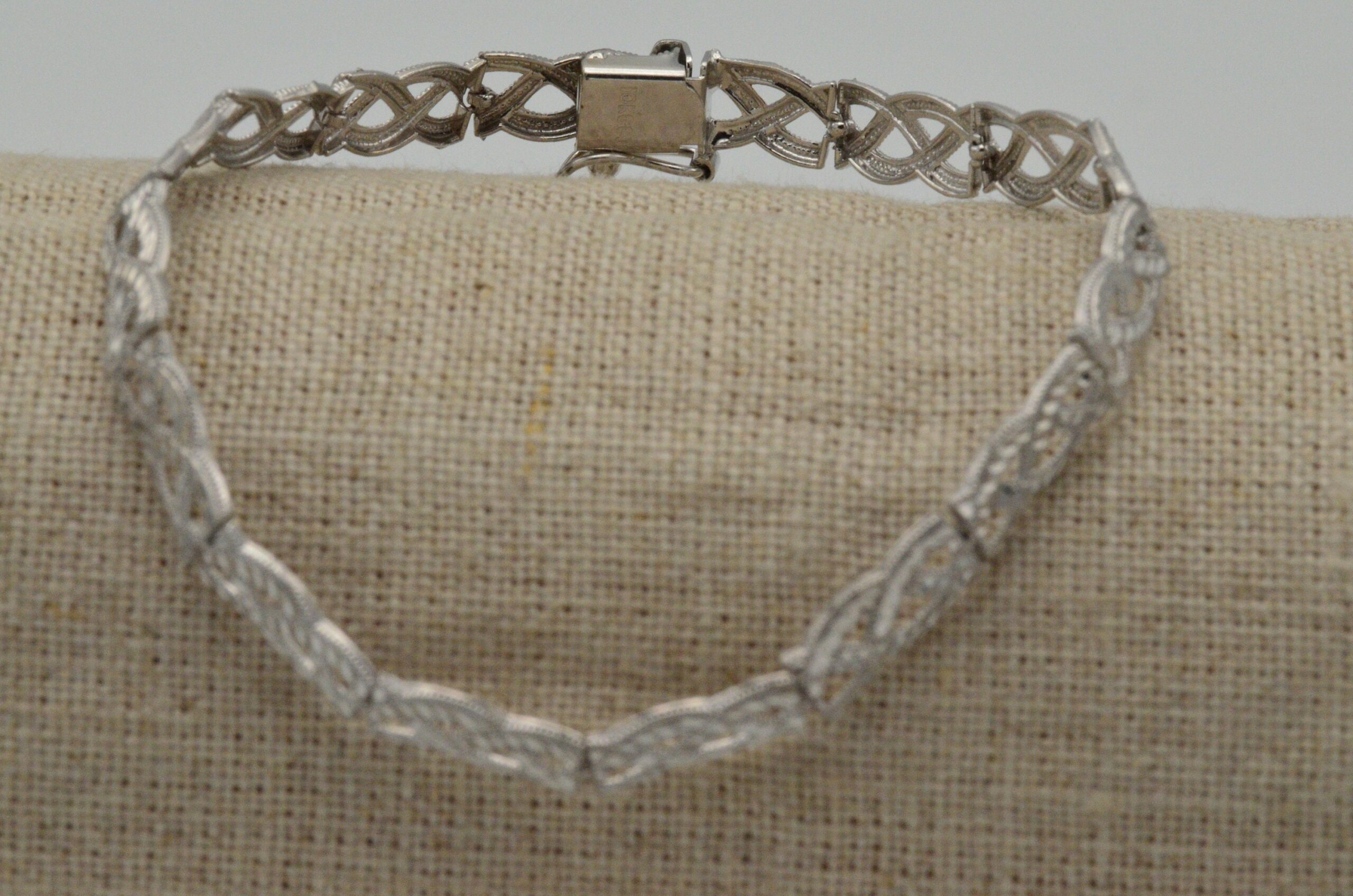 SOLD - The Darlene: Diamond Cut White Gold Bracelet - Image 9