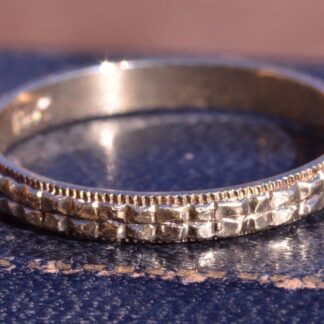 The Gloria:  Antique Rose Gold Eternity Wedding Band Featuring a Vivid Floral Pattern