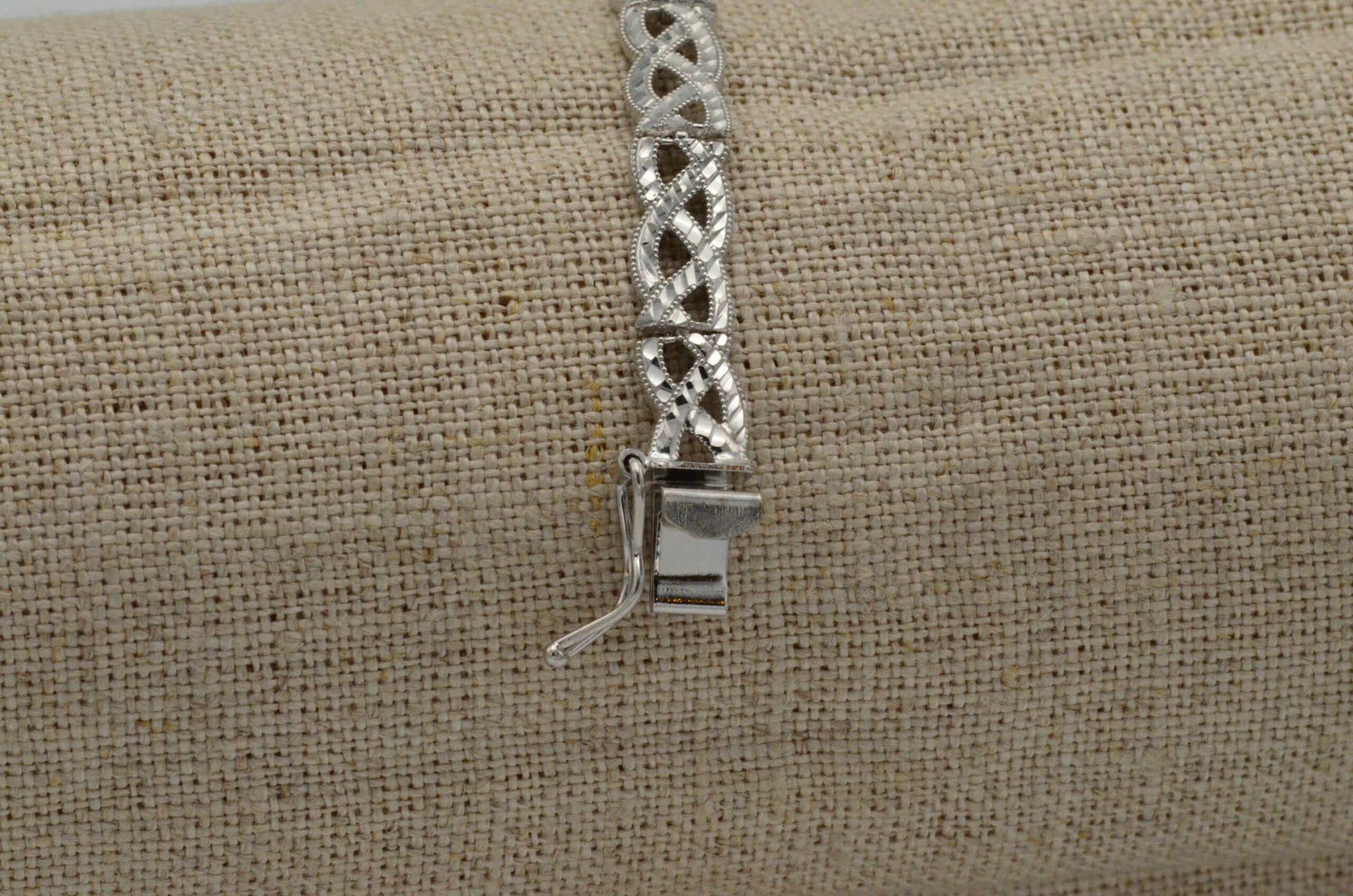 SOLD - The Darlene: Diamond Cut White Gold Bracelet - Image 7