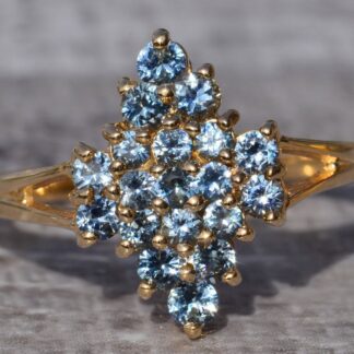 The Concordia:  Vintage Topaz Cluster Ring in Yellow Gold