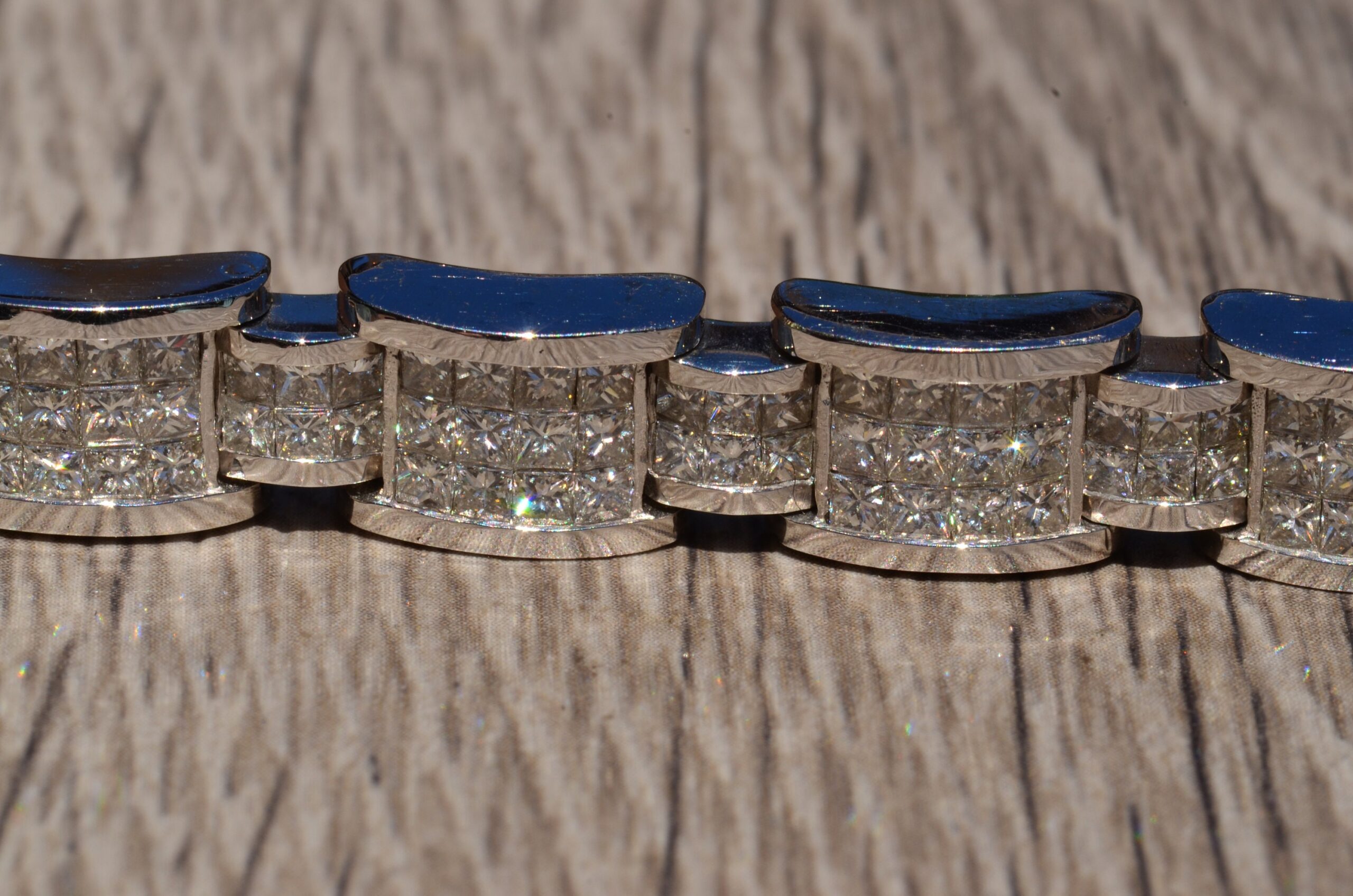 The Charlotte: Gentleman's White Gold and Diamond Bracelet - Image 4