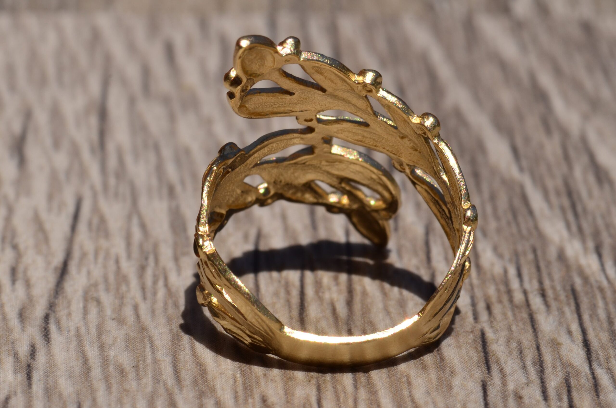SOLD - The Woodhaven Road: Yellow Gold Floral Statement Ring - Image 3